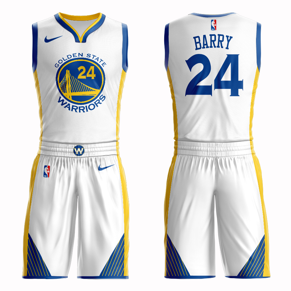 Men 2019 NBA Nike Golden State Warriors #24 Barry white Customized jersey
